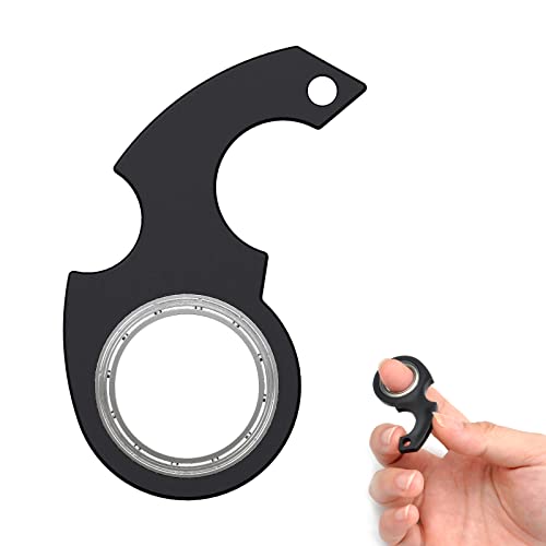 Schlüsselanhänger Spinner,Ringe Fidget Toys,Anti-Stress Fidget Spielzeugs,Fidget Schlüsselanhänger,Magische Fingerring Spielzeug,Sensory Fidget Toys für Kinder und Erwachsene(1 Stück Schwarz) von HENGBIRD