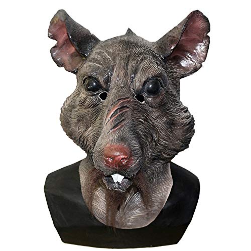 Erwachsene Mutant Rattenkopf Tierkostüm Gesicht Splitter Halloween Maus Maske Braun von HENGYUTOYMASK