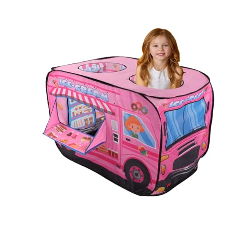 Eiswagen Pop-Up-Kinderspielzelt Für Jungen Mädchen Indoor Outdoor Spielzeugzelt Für Kleinkinder 71,1 X 71,1 X 114,3 Cm/28 X 28 X 45 Zoll von HERCHR