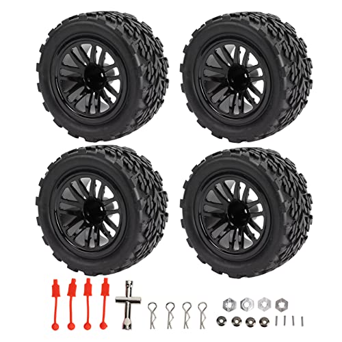 HERCHR 4 Stück Reifendurchmesser 11,5 cm/4,5 Zoll 1/10 auf Straßen-Tourenwagenrädern Und -Reifen 12 Mm Sechskant-Offroad-Short-Course-LKW-Reifen von HERCHR