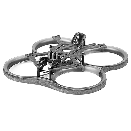 HERCHR FPV-Drohnenrahmen-Kit, 2,5-Zoll-Quadrocopter-Umgekehrter-Rack-Rahmen, 112 Mm/4,4-Zoll-Radstand, Renndrohnen-Zubehör Mit Kollisionsschutzring(Grau) von HERCHR