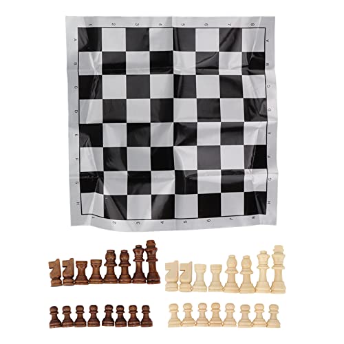 HERCHR Holzschachfiguren, Schachbrett 32 Stück Pro Stück Holzschachfiguren, 5,5cm Königsfiguren Schachspiel Bauern Figurenfiguren Einklappbar Schach Chess Board Set für Erwachsene Reisen von HERCHR