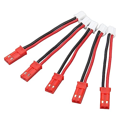 HERCHR JST-Kabel, 5 Stück 62 Mm/2,4 Zoll PH2.0 2P auf JST-Adapter JST-Anschlusskabel Stecker auf Stecker RC-Batterie-Verlängerungskabel Für Axial SCX24 1/24 RC-Kettenfahrzeug von HERCHR