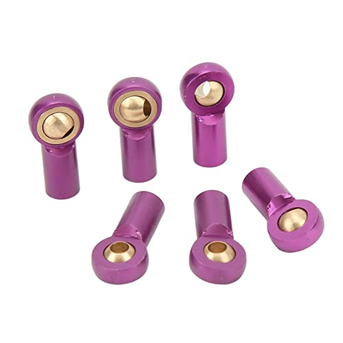 HERCHR M3 RC Link Spurstange, 6 Stück M3 Aluminiumlegierung Link Rod Spurstangenkopf Kugelkopf Gelenkhalter Gestänge Upgrage Teile für 1/10 RC Car Truck Crawler (Purple) von HERCHR