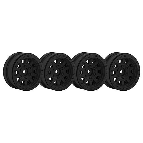 HERCHR RC Car Beadlock Wheels Felge, 1,9 Zoll RC Beadlock Wheels Felgen Ersatzteile Zubehör Für Axial SCX10 Für 1/10 RC Crawler Cars(Schwarz) von HERCHR