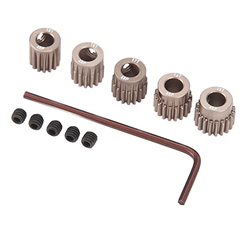 HERCHR RC Motor Getriebe, 15T 16T 17T 18T 19T 48DP Ritzel Motor Getriebe Gehärtete Aluminiumlegierung 5mm Welle Motor Getriebe Set Für 1/10 RC Auto von HERCHR