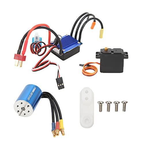 RC-Bürstenloser Motor, 2435 4800KV 25a ESC 2,2 Kg Servo-Aluminiumlegierung RC-Bürstenloser Motor-Upgrade-Kit Für 1/16 1/18 RC Car Truck von HERCHR