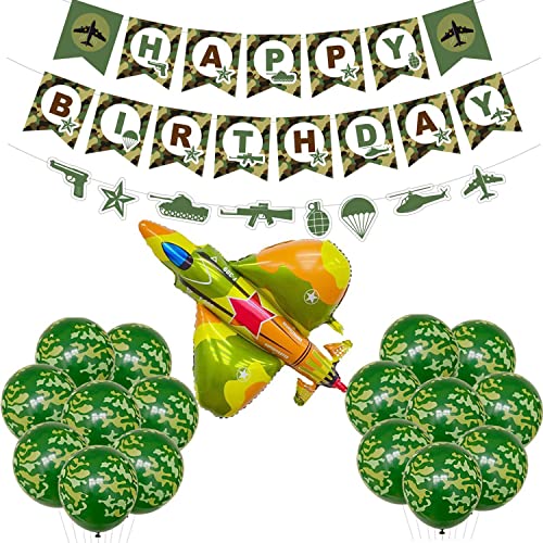 Armee Geburtstag Party Supplies Camouflage Party Dekorationen Camo Geburtstag Banner Camouflage Luftballons für Jungen Mädchen Herren Militär Geburtstag Party Dekor von HEREER