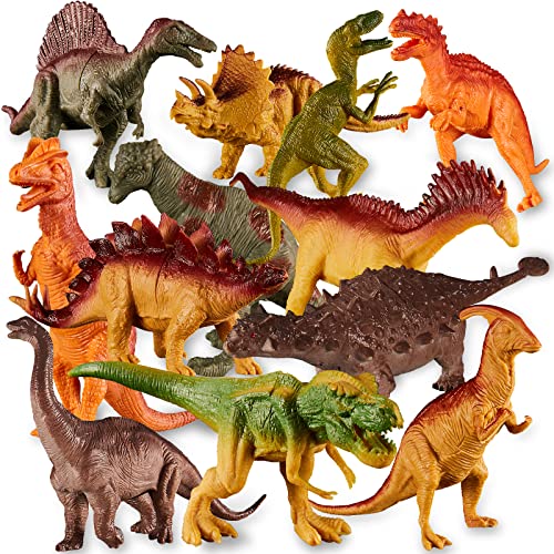 HERSITY Große Dinosaurier-Figur für Kinder, realistisch, Triceratops, Tyrannosaurus, Rex, Stegosaurus, Dinosaurier, Lernspielzeug für Jungen, Mädchen, 3, 4, 5, 6 Jahre von HERSITY