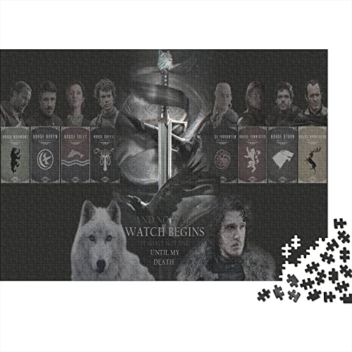 1000 Teile Game of Thrones Puzzles Für Erwachsene Teenager Jon Snow Stress Relief Familie Puzzle Spiel Wandkunst 1000 Stück Puzzle Pädagogisches Spiel Spielzeug Geschenk 1000pcs (75x50cm) von HESHS