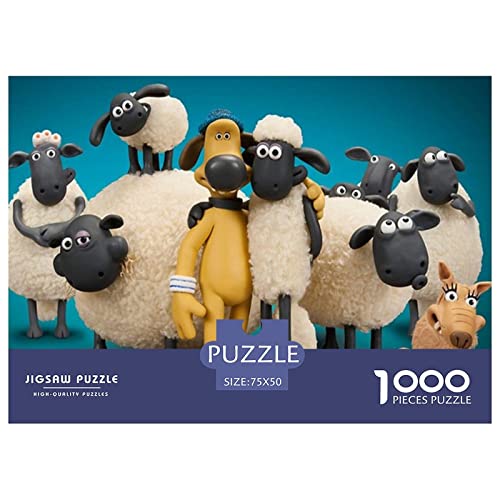 1000 Teile Shaun das Schaf Puzzles Für Erwachsene Teenager Cartoon Stress Relief Familie Puzzle Spiel Wandkunst 1000 Stück Puzzle Pädagogisches Spiel Spielzeug Geschenk 1000pcs (75x50cm) von HESHS