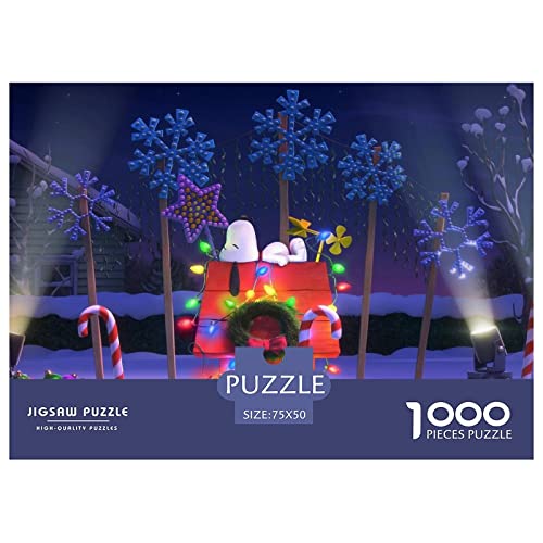 1000 Teile Snoopy Puzzles Für Erwachsene Teenager Cartoon Stress Relief Familie Puzzle Spiel Wandkunst 1000 Stück Puzzle Pädagogisches Spiel Spielzeug Geschenk 1000pcs (75x50cm) von HESHS