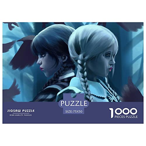 1000 Teile Wednesday Puzzles Für Erwachsene Teenager Addams Family Stress Relief Familie Puzzle Spiel Wandkunst 1000 Stück Puzzle Pädagogisches Spiel Spielzeug Geschenk 1000pcs (75x50cm) von HESHS