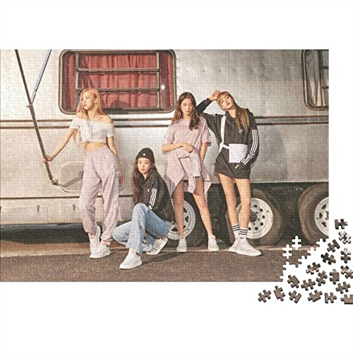 500 Teile BLACKPINK Puzzles Für Erwachsene Teenager Star Stress Relief Familie Puzzle Spiel Wandkunst 500 Stück Puzzle Pädagogisches Spiel Spielzeug Geschenk 500pcs (52x38cm) von HESHS