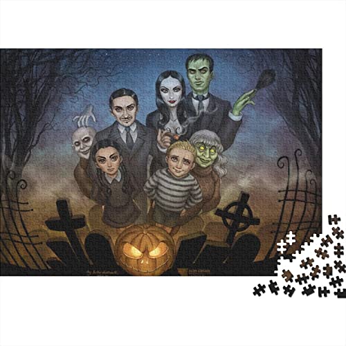 Addams Family Puzzle 500 Teile,Wednesday Puzzles Für Erwachsene,Impossible Puzzle,Geschicklichkeitsspiel Für Die Ganze Familie,Legespiel Home Dekoration Puzzles 500pcs (52x38cm) von HESHS