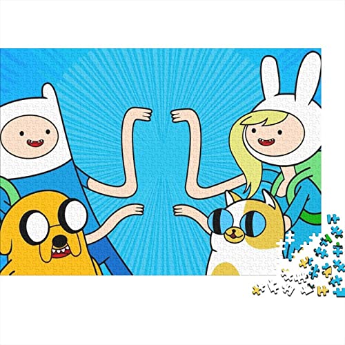 Adventure Time Puzzle 500 Teile Cartoon Puzzles Für Erwachsene Und Jugendliche,Unmögliche Puzzle Premium Holzpuzzle Home Spielzeug Dekoration Puzzle Geschenke 500pcs (52x38cm) von HESHS