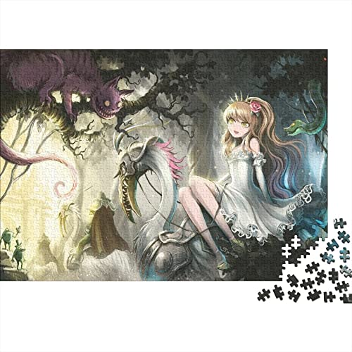 Alice in Wonderland 1000 Teile Puzzles for Erwachsene Alice Premium Wooden Gifts Large Puzzles Educational Game Toy Gift for Wall Decoration Birthday Present 1000pcs (75x50cm) von HESHS