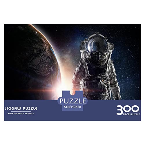 Astronaut 300 Teile Puzzles Shaped Premium Wooden Puzzle Space Adventure,Birthday Present,Wall Art for Adults Difficult and Challenge Gifts 300pcs (40x28cm) von HESHS