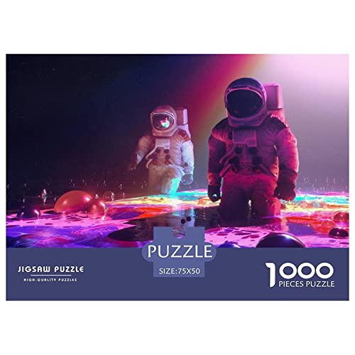 Astronaut Premium Holz Puzzles 1000 Teile Science Fiction,Geburtstagsgeschenk,Geschenke Für Frauen,Wandkunst Für Erwachsene Und Jugendliche Schwierige Und Herausforderung Geschenke 1000pcs (75x50cm) von HESHS