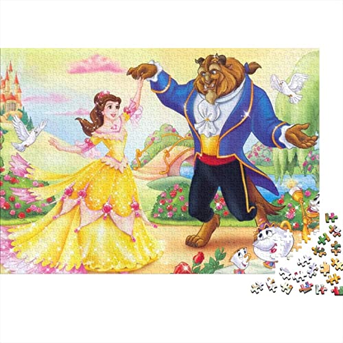 Beauty and The Beast Puzzle 1000 Teile Filme Puzzles Für Erwachsene Und Jugendliche,Unmögliche Puzzle Premium Holzpuzzle Home Spielzeug Dekoration Puzzle Geschenke 1000pcs (75x50cm) von HESHS