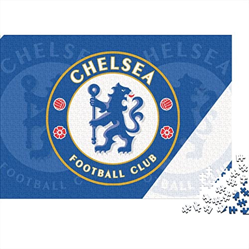 Chelsea Logo 1000 Teile Puzzles,holzpuzzle Puzzles Spiel,Entspannung Puzzle Spiele,mentale Übung Puzzle,Fußball Für Jugendliche Und Erwachsene Geschenke 1000pcs (75x50cm) von HESHS