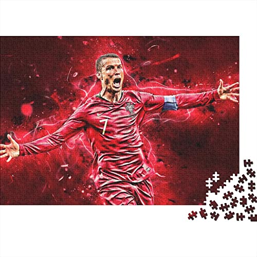 Cristiano Ronaldo 300 Teile Puzzles Shaped Premium Wooden Puzzle CR7,Birthday Present,Wall Art for Adults Difficult and Challenge Gifts 300pcs (40x28cm) von HESHS