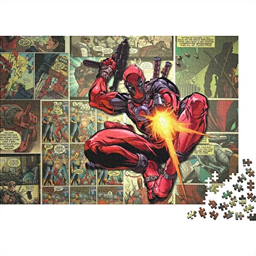 Deadpool Puzzle 300 Teile Marvel Puzzles Für Erwachsene Und Jugendliche,Unmögliche Puzzle Premium Holzpuzzle Home Spielzeug Dekoration Puzzle Geschenke 300pcs (40x28cm) von HESHS