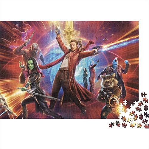 Guardians of The Galaxy Premium Holz Puzzles 500 Teile Superheld,Geburtstagsgeschenk,Geschenke Für Frauen,Wandkunst Für Erwachsene Und Jugendliche Schwierige Geschenke 500pcs (52x38cm) von HESHS