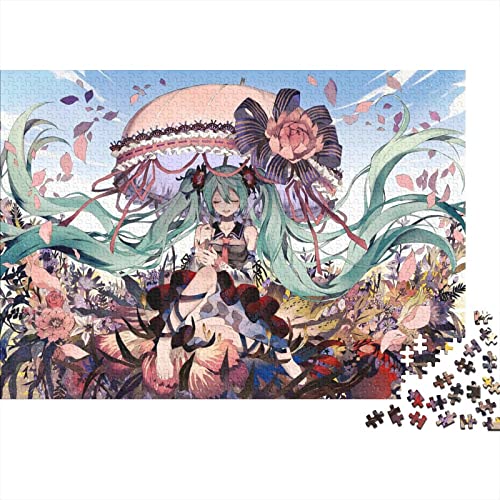 Hatsune Miku Puzzle 1000 Teile Cartoon Puzzles Für Erwachsene Und Jugendliche,Unmögliche Puzzle Premium Holzpuzzle Home Spielzeug Dekoration Puzzle Geschenke 1000pcs (75x50cm) von HESHS