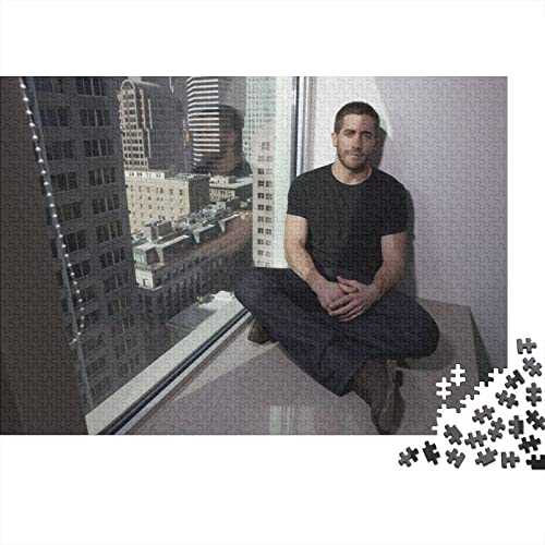 Jake Gyllenhaal 500 Teile Puzzles Shaped Premium Wooden Puzzle Star,Birthday Present,Wall Art for Adults Difficult and Challenge Gifts 500pcs (52x38cm) von HESHS