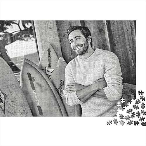 Jake Gyllenhaal Premium Holz Puzzles 1000 Teile Jacob Benjamin,Geburtstagsgeschenk,Geschenke Für Frauen,Wandkunst Für Erwachsene Und Jugendliche Schwierige Geschenke 1000pcs (75x50cm) von HESHS