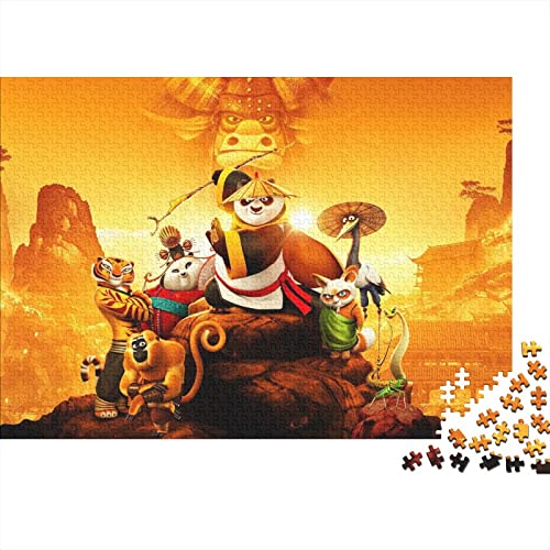 Kung Fu Panda 1000 Teile Puzzles Shaped Premium Wooden Puzzle Cartoon,Birthday Present,Wall Art for Adults Difficult and Challenge Gifts 1000pcs (75x50cm) von HESHS