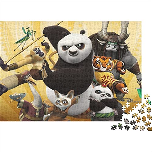 Kung Fu Panda 1000 Teile Puzzles for Erwachsene Anime Premium Wooden Gifts Large Puzzles Educational Game Toy Gift for Wall Decoration Birthday Present 1000pcs (75x50cm) von HESHS