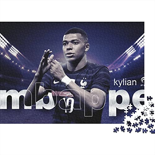 Kylian Mbappé 1000 Teile Puzzles Shaped Premium Wooden Puzzle Paris St German PSG,Birthday Present,Wall Art for Adults Difficult and Challenge Gifts 1000pcs (75x50cm) von HESHS