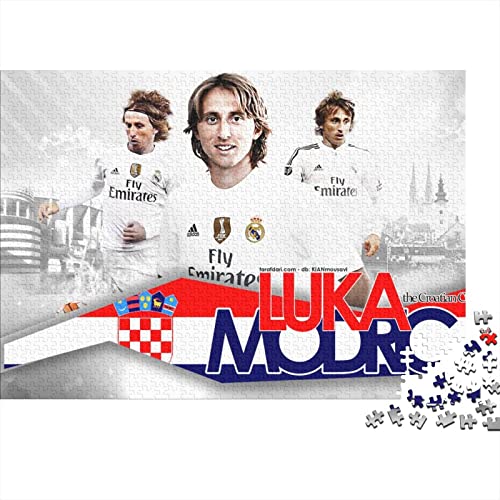 Luka Modric 500 Teile Puzzles for Erwachsene Fußball Star Premium Wooden Gifts Large Puzzles Educational Game Toy Gift for Wall Decoration Birthday Present 500pcs (52x38cm) von HESHS