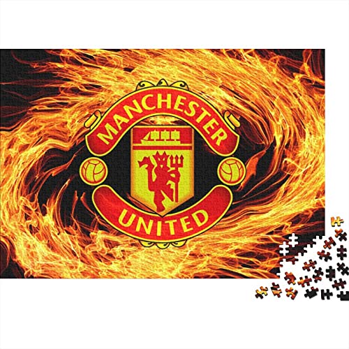 Man Utd Logo 1000 Teile Puzzle Für Erwachsene Fußball Premium Holzpuzzle Große Puzzles Jugendliche Pädagogisches Spiel Spielzeug Geschenk Für Wanddekoration Geburtstagsgeschenk 1000pcs (75x50cm) von HESHS