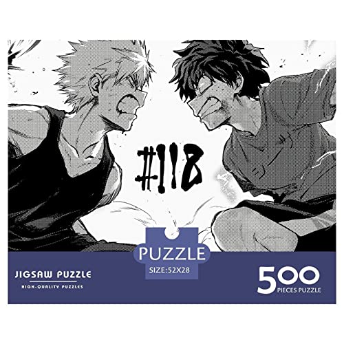 My Hero Academia 500 Teile Puzzle Für Erwachsene Anime Premium Holzpuzzle Große Puzzles Jugendliche Pädagogisches Spiel Spielzeug Geschenk Für Wanddekoration Geburtstagsgeschenk 500pcs (52x38cm) von HESHS