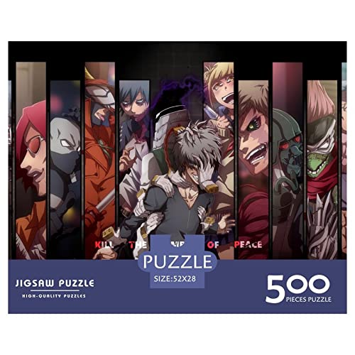 My Hero Academia Puzzle 500 Teile Anime Puzzles Für Erwachsene Und Jugendliche,Unmögliche Puzzle Premium Holzpuzzle Home Spielzeug Dekoration Puzzle Geschenke 500pcs (52x38cm) von HESHS