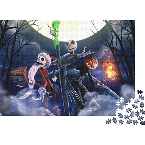 Nightmare Before Christmas Puzzle Für Erwachsene,puzzle 300 Teile Herausforderndes Puzzles Jack,Geschicklichkeitsspiel Für Die Ganze Familie,Bunte Fliesen Spielzeug Spiel,Geschenke 300pcs (40x28cm) von HESHS