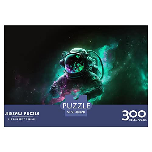 Puzzle 300 Teile Astronaut,Galaxy Outer Space Puzzles Für Erwachsene Jugendliche,unmögliches Puzzle Spielzeug,buntes Fliesenspiel,Geschicklichkeitsspiel Familie Geschenke 300pcs (40x28cm) von HESHS