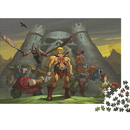 Puzzle 300 Teile He-Man,Anime Puzzles Für Erwachsene Jugendliche,unmögliches Puzzle Spielzeug,buntes Fliesenspiel,Geschicklichkeitsspiel Für Die Ganze Familie Geschenke 300pcs (40x28cm) von HESHS