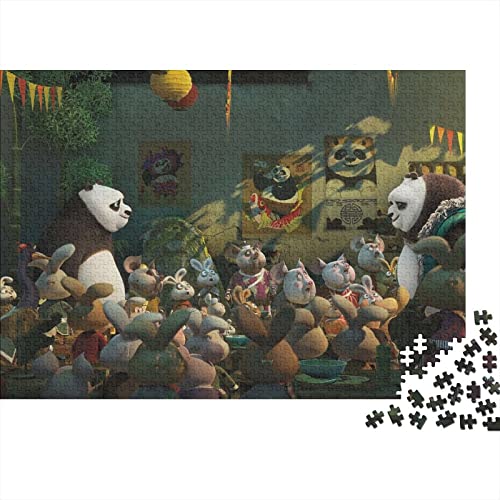 Puzzle 300 Teile Kung Fu Panda,Anime Puzzles Für Erwachsene Jugendliche,unmögliches Puzzle Spielzeug,buntes Fliesenspiel,Geschicklichkeitsspiel Für Die Ganze Familie Geschenke 300pcs (40x28cm) von HESHS