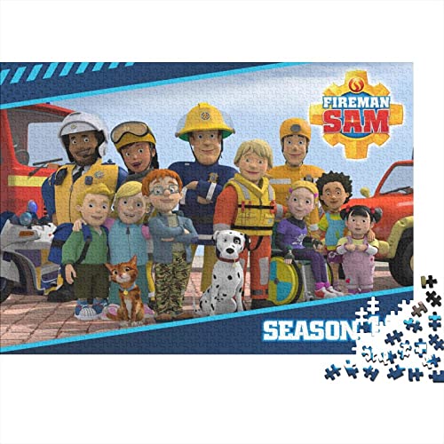 Puzzle 500 Teile Feuerwehrmann sam,cartoon Puzzles Für Erwachsene Jugendliche,unmögliches Puzzle Spielzeug,buntes Fliesenspiel,Geschicklichkeitsspiel Für Die Ganze Familie Geschenke 500pcs (52x38cm) von HESHS