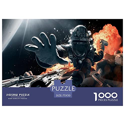 Puzzle Astronaut Puzzles 1000 Teile Erwachsene Puzzle 1000 Teile Puzzle Science Fiction Theme Puzzles Für Erwachsene Und Jugendliche Premium Holzgeschenke 1000pcs (75x50cm) von HESHS