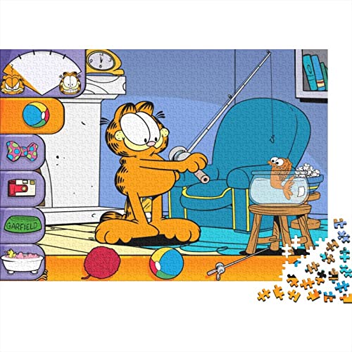 Puzzle Garfield Spielzeug 1000 Teile Puzzles Für Erwachsene Und Jugendliche Geburtstag Geschenk Anime Premium Holz Puzzle Schwierig Und Herausforderung 1000pcs (75x50cm) von HESHS