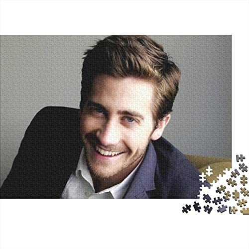 Puzzle Jake Gyllenhaal 300 Teile Puzzles Für Erwachsene Spielzeug,Star Puzzle Premium Holzpuzzle Geburtstagsgeschenk,Geschenke Für Frauen,Wandkunst 300pcs (40x28cm) von HESHS