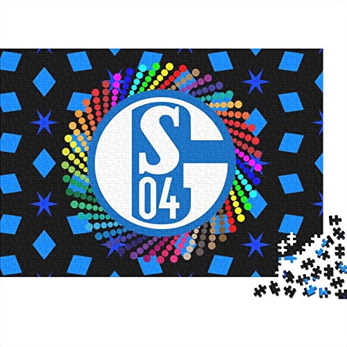 Puzzle Schalke Logo Spielzeug 1000 Teile Puzzles Für Erwachsene Und Jugendliche Geburtstag Geschenk Fußball Premium Holz Puzzle Schwierig Und Herausforderung 1000pcs (75x50cm) von HESHS