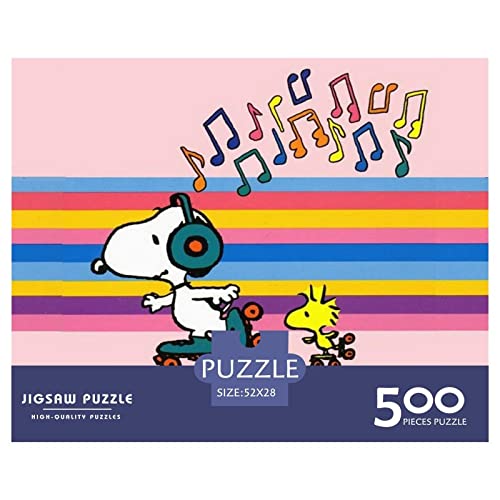 Puzzle Snoopy Spielzeug 500 Teile Puzzles Für Erwachsene Und Jugendliche Geburtstag Geschenk Cartoon Premium Holz Puzzle Schwierig Und Herausforderung 500pcs (52x38cm) von HESHS