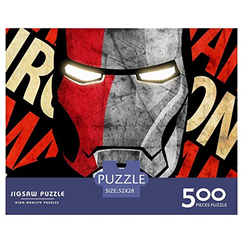 Puzzle Spider Man Iron Man Puzzles 500 Teile Erwachsene Puzzle 500 Teile Puzzle Superheld Puzzles Für Erwachsene Und Jugendliche Premium Holzgeschenke 500pcs (52x38cm) von HESHS