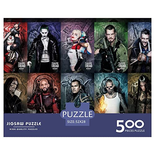 Puzzle Suicide Squad 500 Teile Puzzles Für Erwachsene Spielzeug,Harley Quinn Puzzle Premium Holzpuzzle Geburtstagsgeschenk,Geschenke Für Frauen,Wandkunst 500pcs (52x38cm) von HESHS